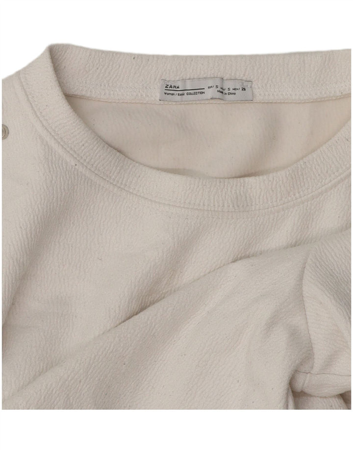 Camicetta Zara Da Donna Top UK 10 Piccola Bianca