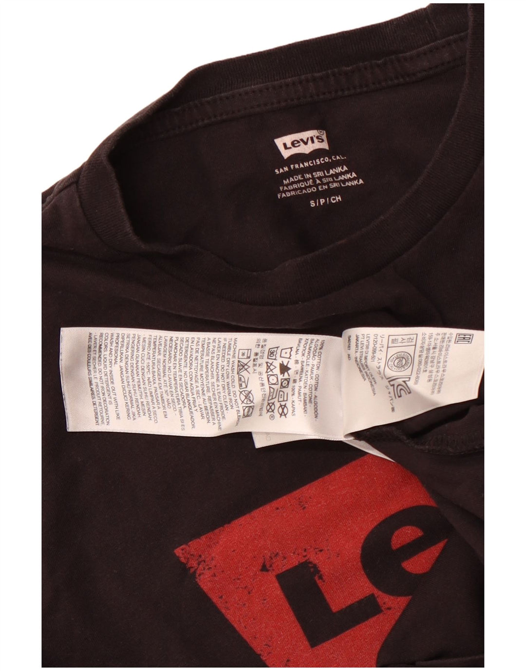 T-shirt grafica da uomo LEVI'S Top piccola in cotone nero