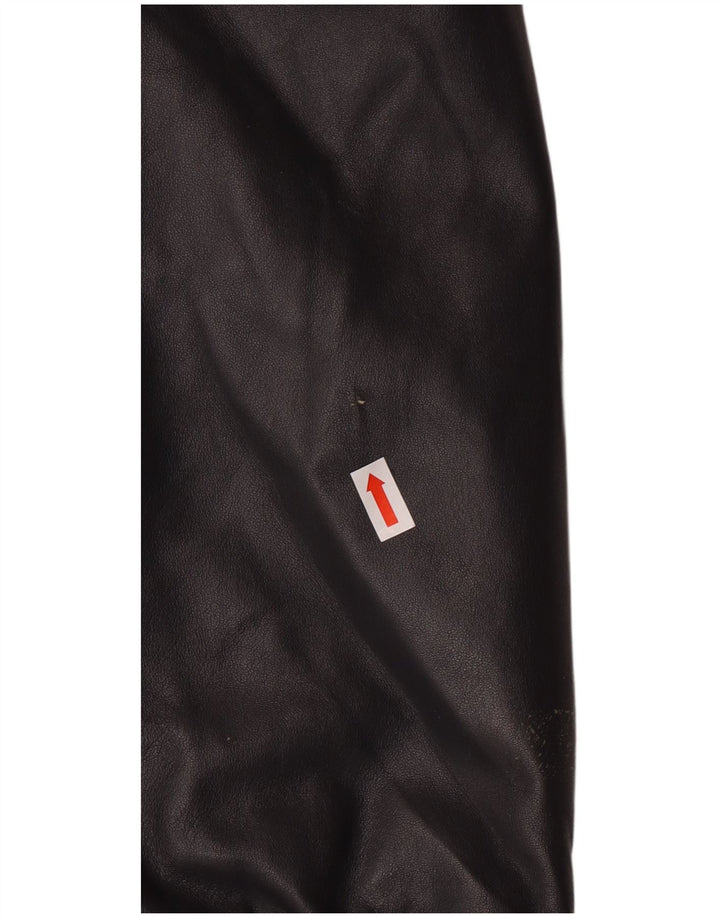 Cappotto oversize in pelle vintage da donna IT 44 classico in pelle nera media