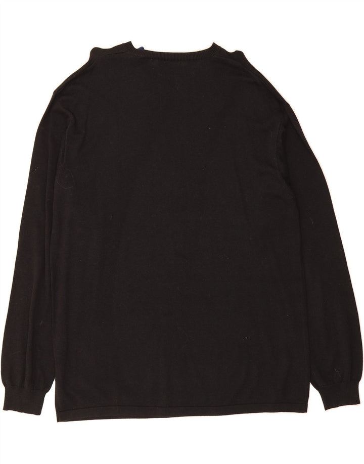 IZOD Mens V-Neck Jumper Sweater XL Black Cotton Vintage Izod and Second-Hand Izod from Messina Hembry 