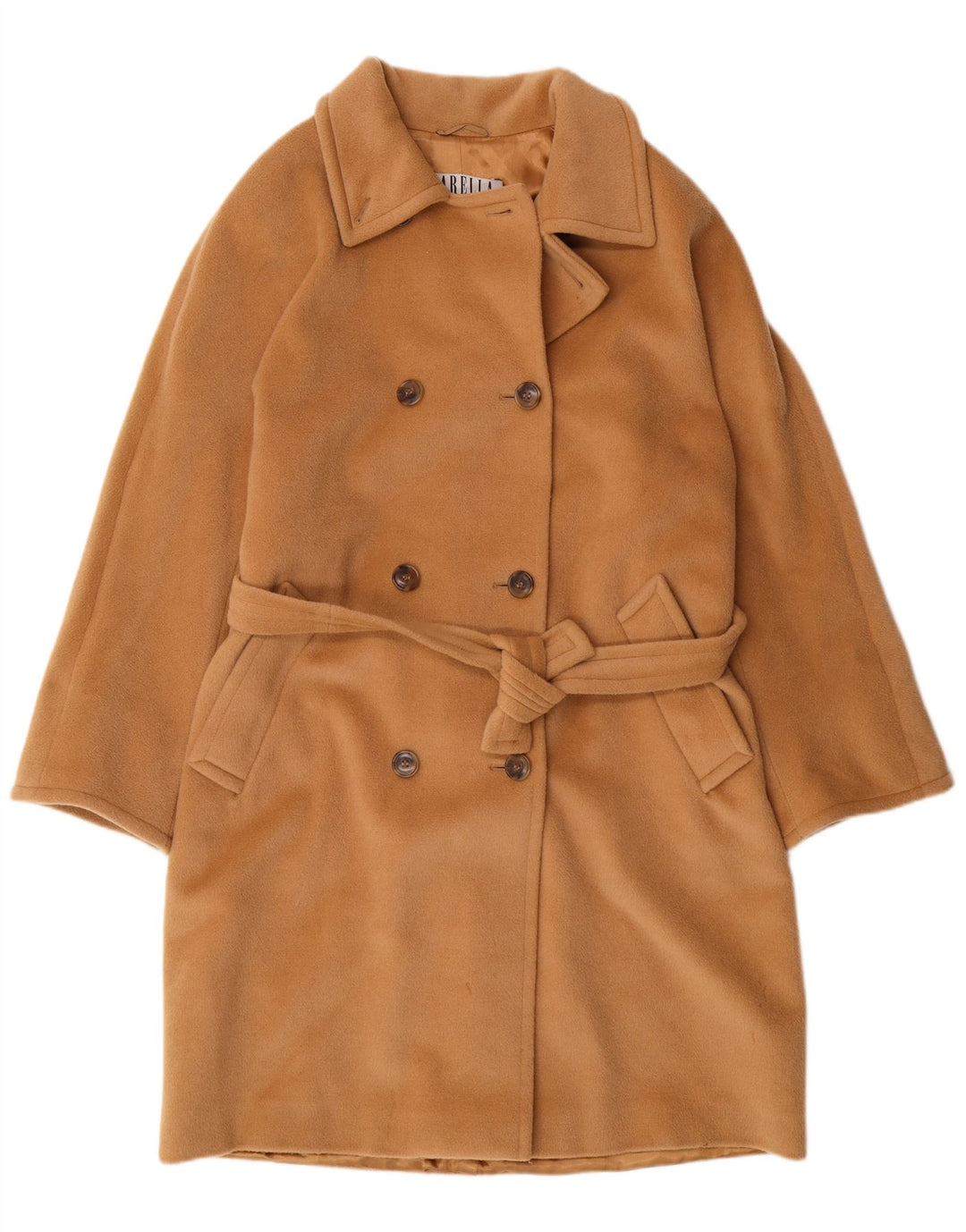 MARELLA Cappotto doppiopetto da donna UK 12 Classico in lana vergine beige medio