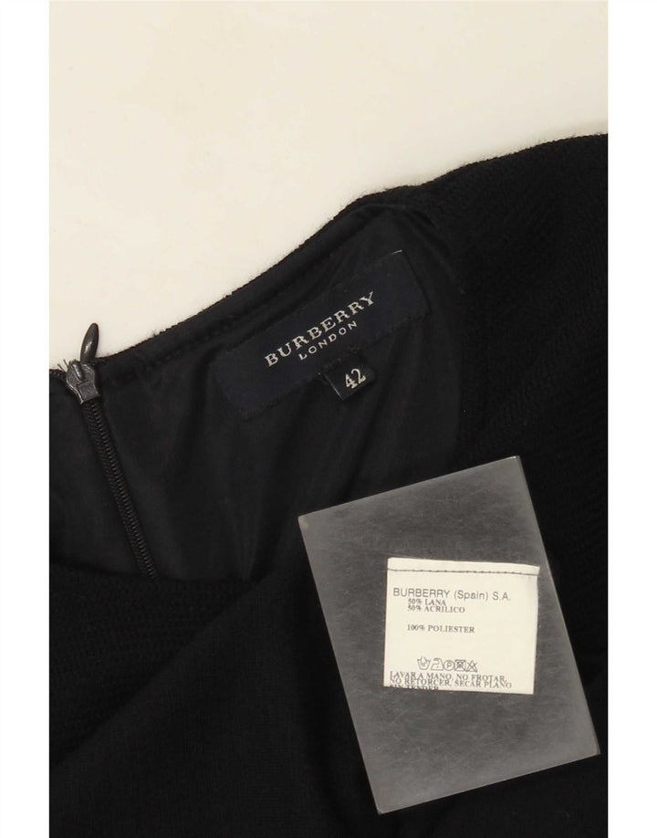 Abito basic da donna a maniche corte Burberry IT 42 medio in lana blu navy