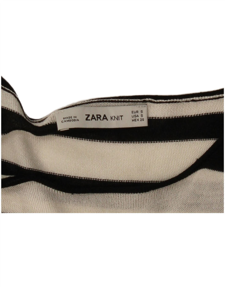 Camicetta oversize lunga da donna Zara UK 10 piccola a righe bianche