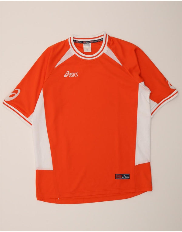 Asics - Maglietta grafica da uomo, grande, in poliestere color block arancione