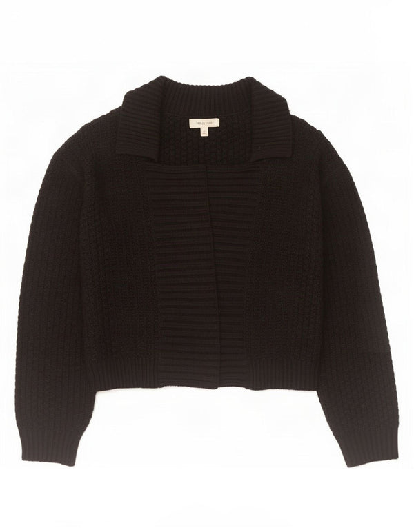 Maglione cardigan aperto corto da donna Marks & Spencer UK 12 medio nero