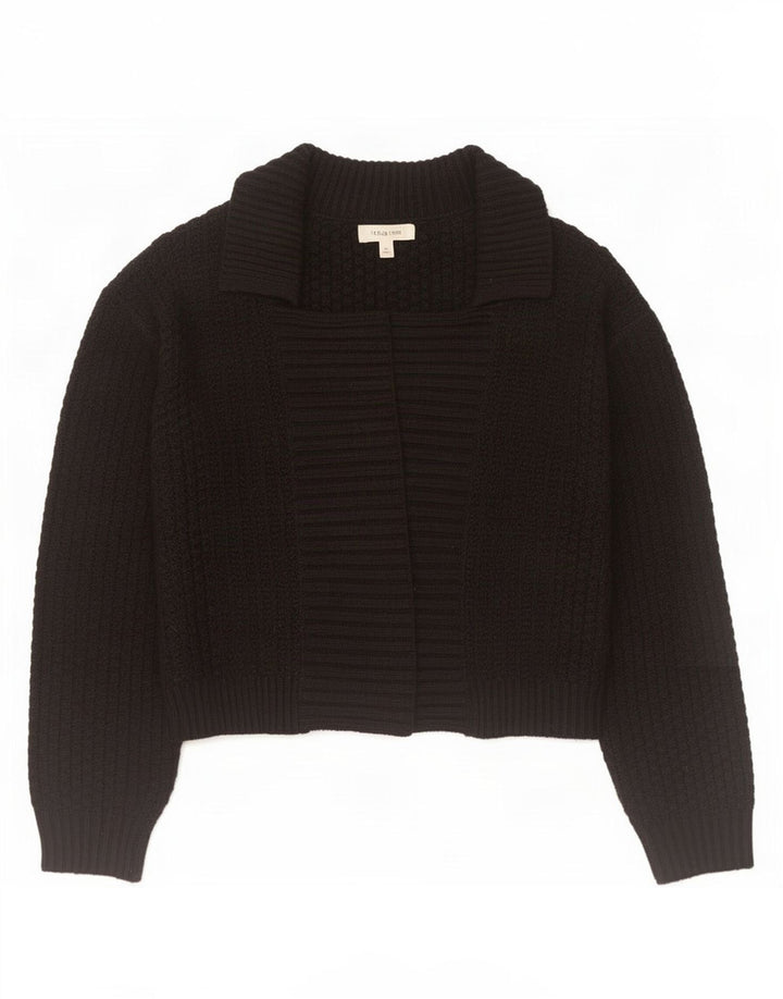 Maglione cardigan aperto corto da donna Marks & Spencer UK 12 medio nero