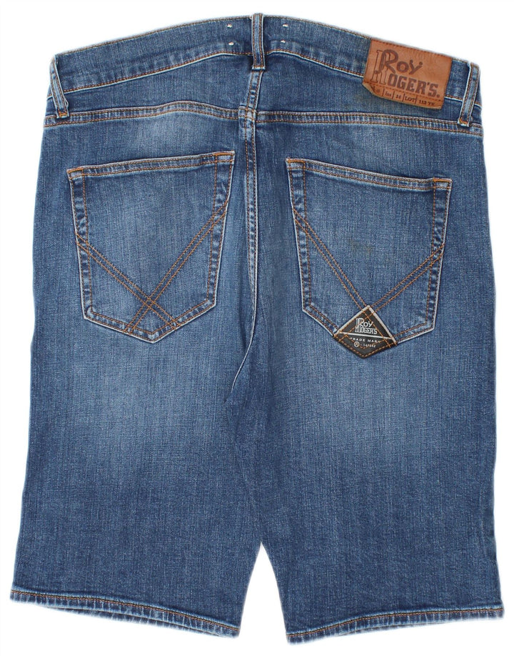 Pantaloncini di jeans da uomo Roy Rogers W34 di grandi dimensioni in cotone blu