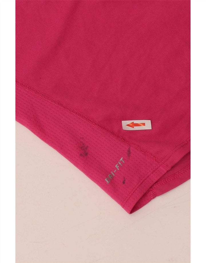T-shirt da donna Nike Dri Fit Top UK 14 poliestere rosa medio