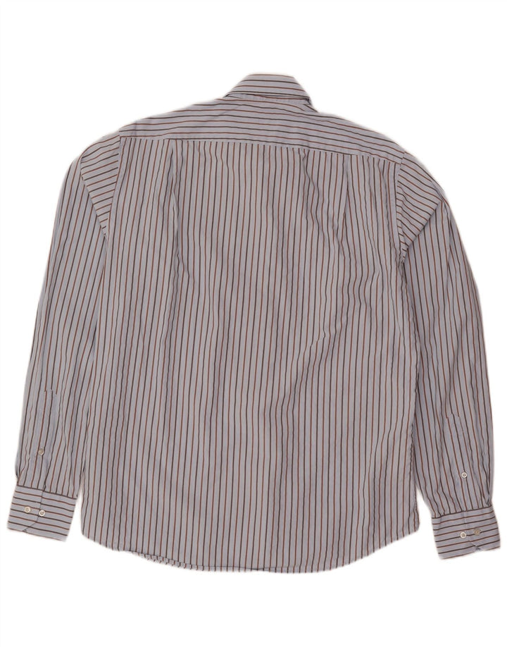 Camicia da uomo Hugo Boss taglia 40 15 3/4 cotone a righe blu medio