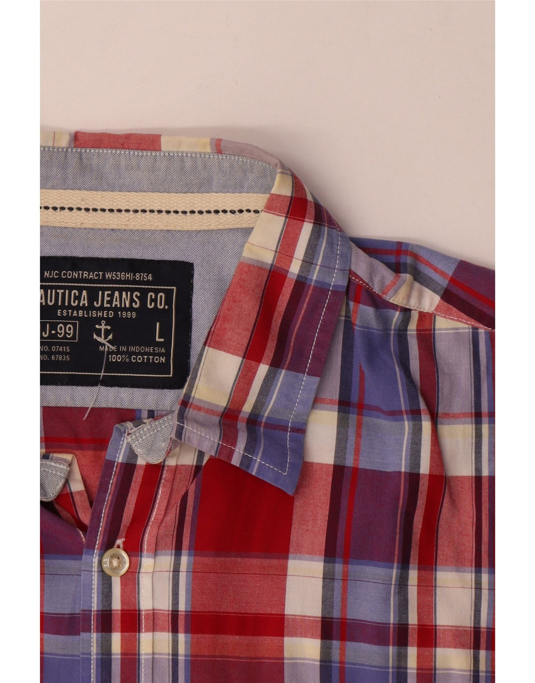 Camicia a maniche corte da uomo Nautica in cotone a quadri multicolore grande