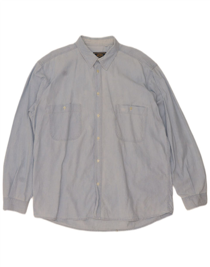 Camicia da uomo VINTAGE XL in cotone blu