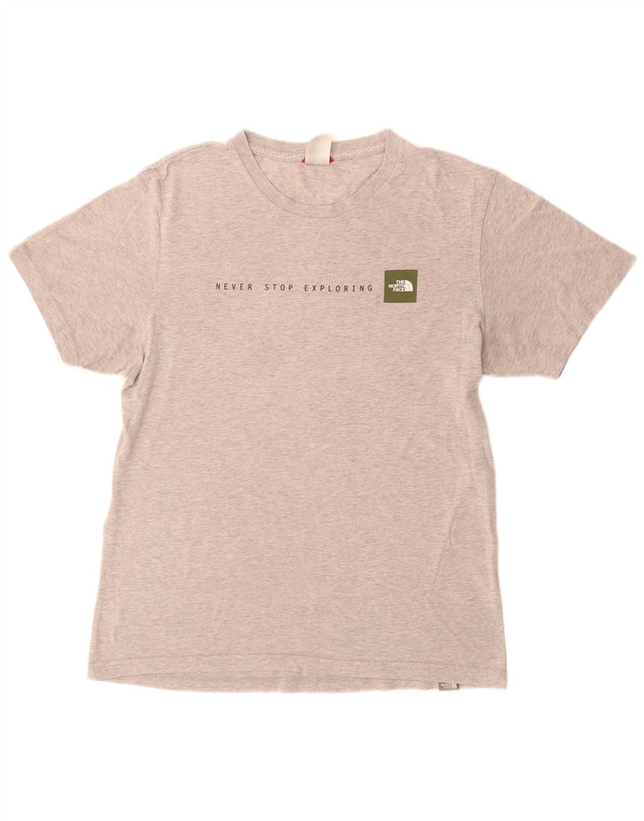 THE NORTH FACE Mens Graphic T-Shirt Top Small Grey Cotton