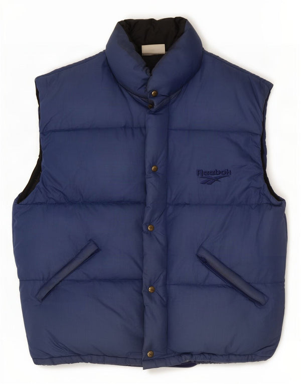 Reebok Mens Padded Gilet UK 38 Medium Navy Blue Nylon