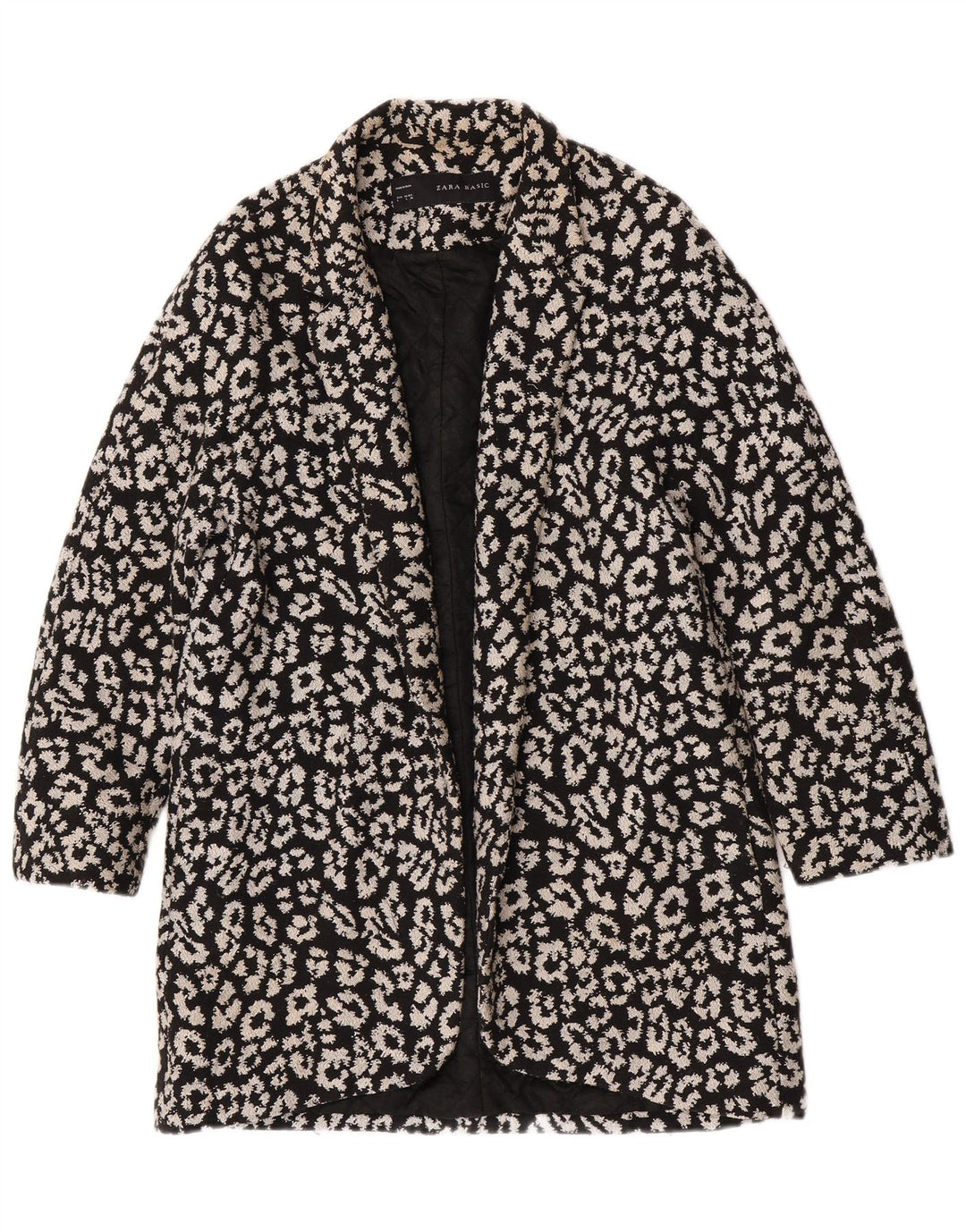 Soprabito aperto da donna Zara con motivo astratto UK 14 grande cotone nero