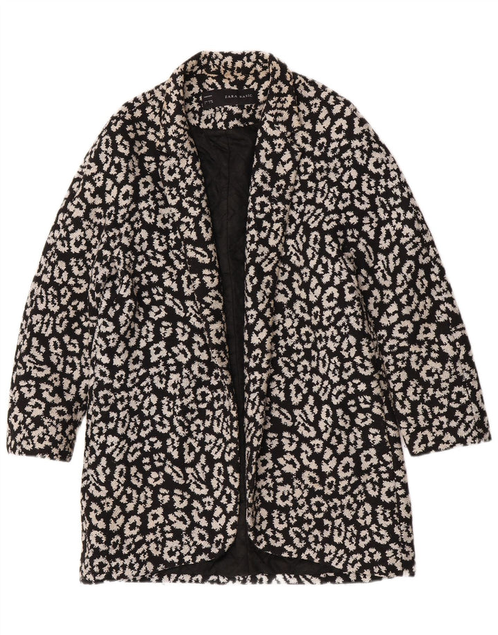 Soprabito aperto da donna Zara con motivo astratto UK 14 grande cotone nero