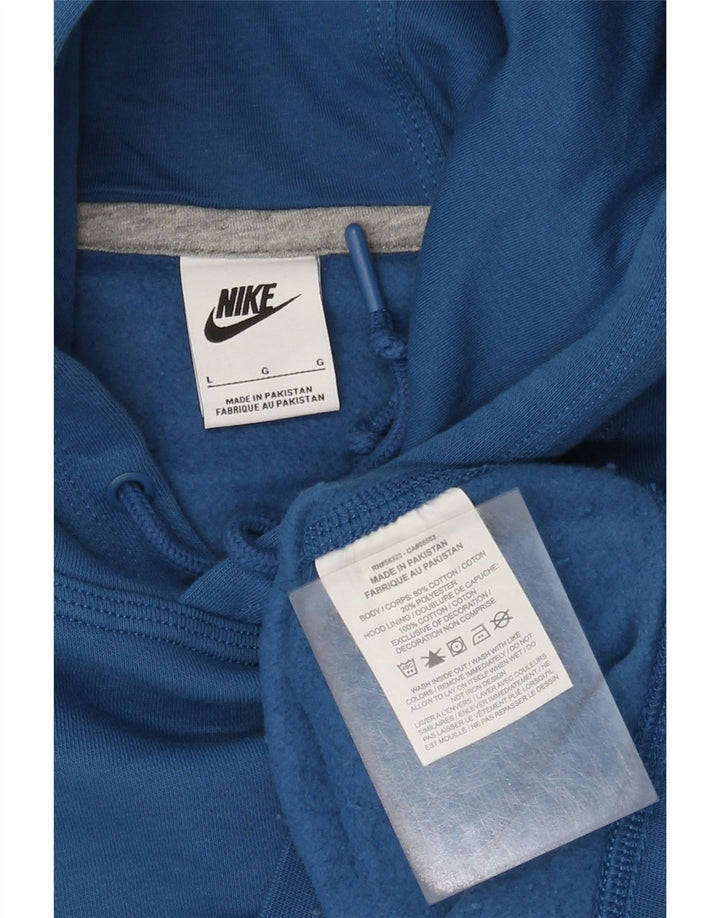 Felpa con cappuccio da uomo Nike Large in cotone blu