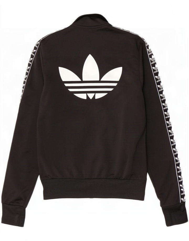 Giacca da ginnastica grafica da donna Adidas UK 10 piccola poliestere nero