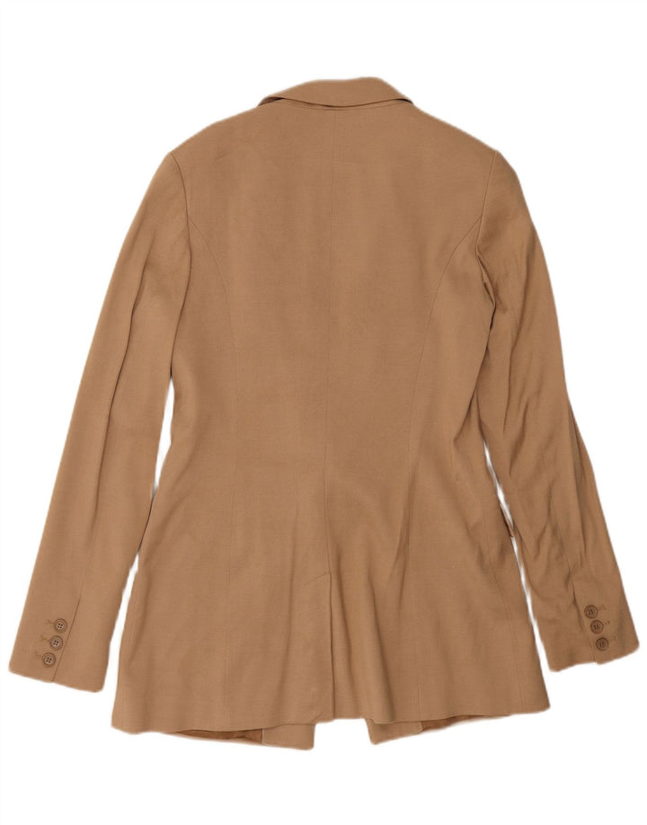 Giacca blazer da donna a 1 bottone Reiss UK 10 piccola viscosa beige