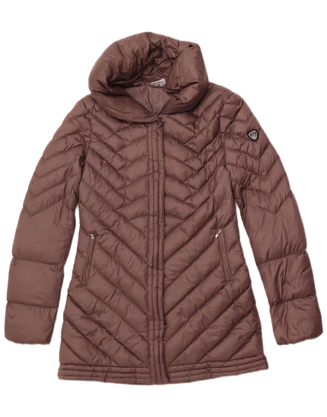 EMPORIO ARMANI Womens Padded Jacket UK 14 Medium Purple Polyamide