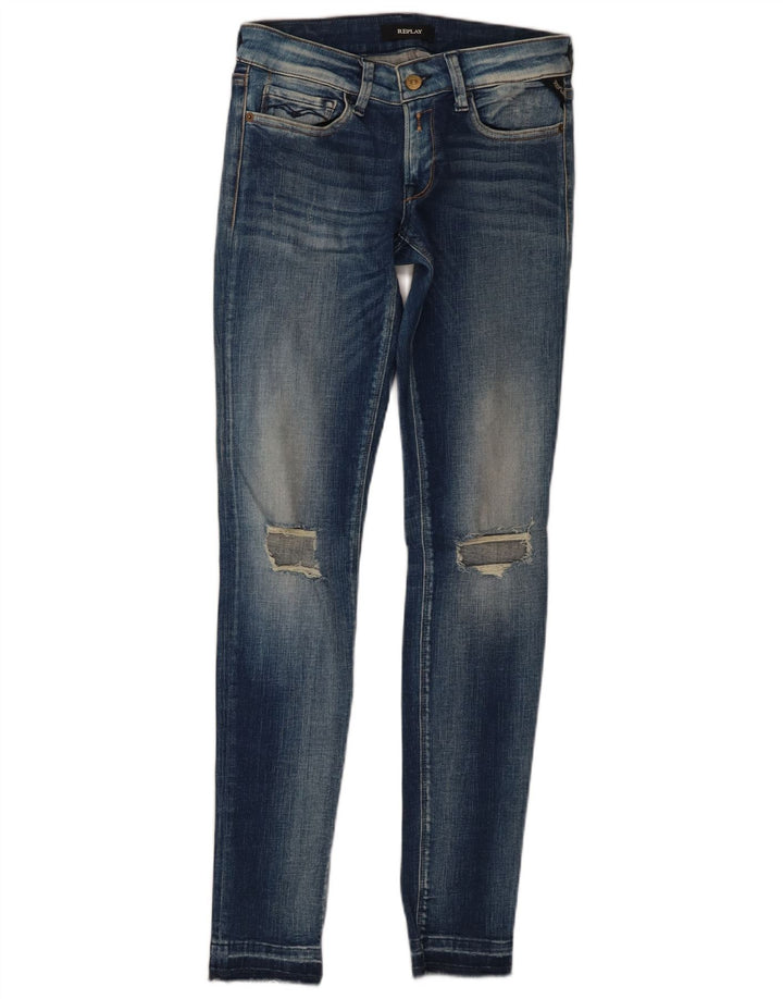Replay Jeans skinny effetto invecchiato da donna W30 L31 Blu