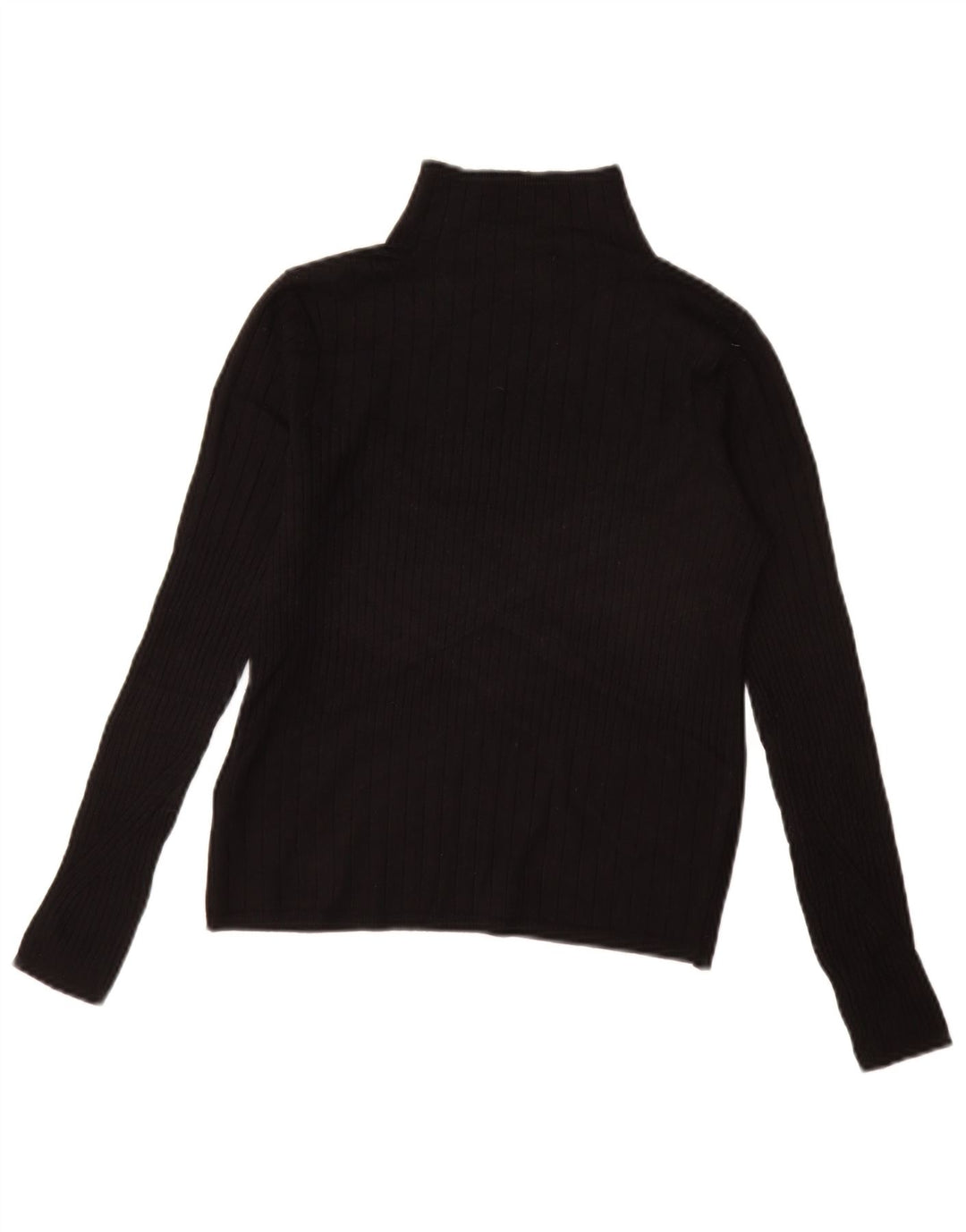 MARKS & SPENCER maglione maglione da donna con collo alto UK 10 piccolo nero