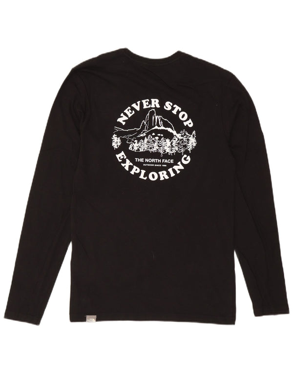 Top grafico da uomo The North Face manica lunga XS cotone nero