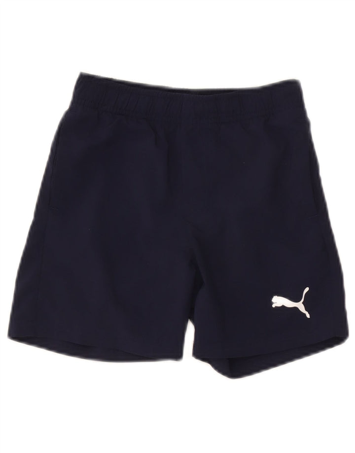 Pantaloncini sportivi Puma da bambino 7-8 anni in poliestere blu navy