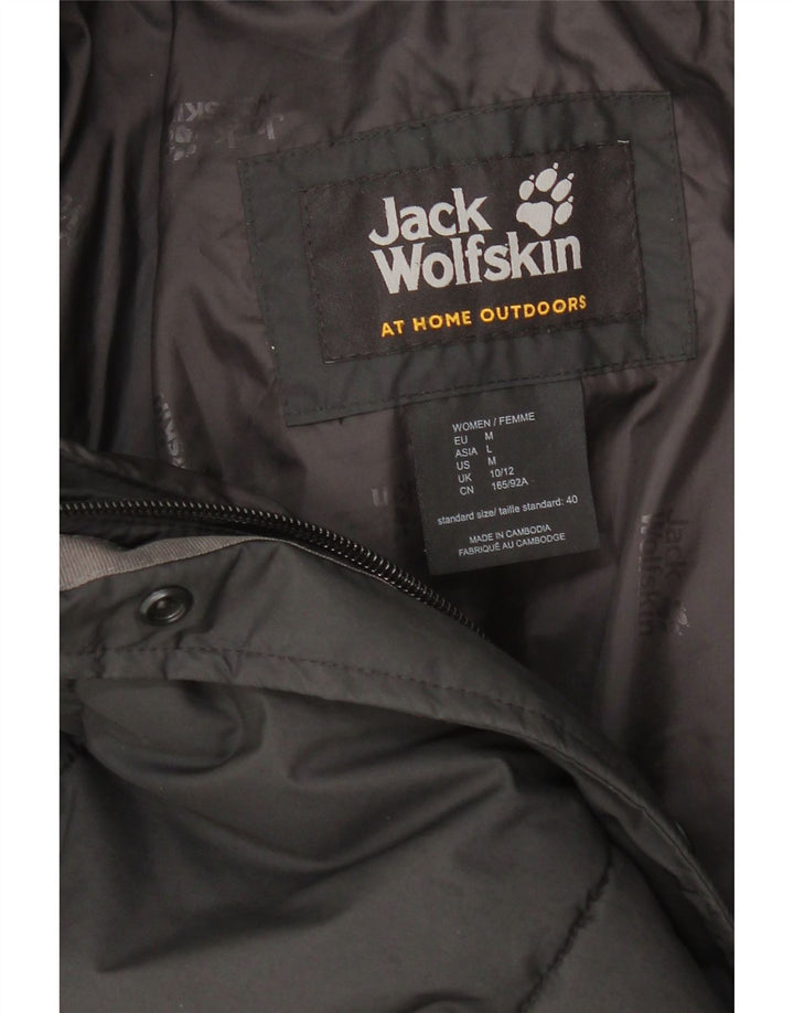 JACK WOLFSKIN Womens Hooded Padded Coat UK 10/12 Medium Black Polyester Vintage Jack Wolfskin and Second-Hand Jack Wolfskin from Messina Hembry 