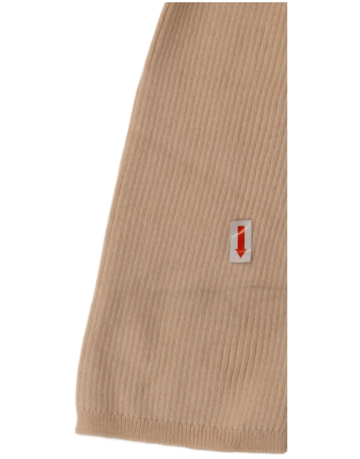 RALPH LAUREN Maglione da donna con scollo a V e maniche a 3/4 UK 14 Large Beige