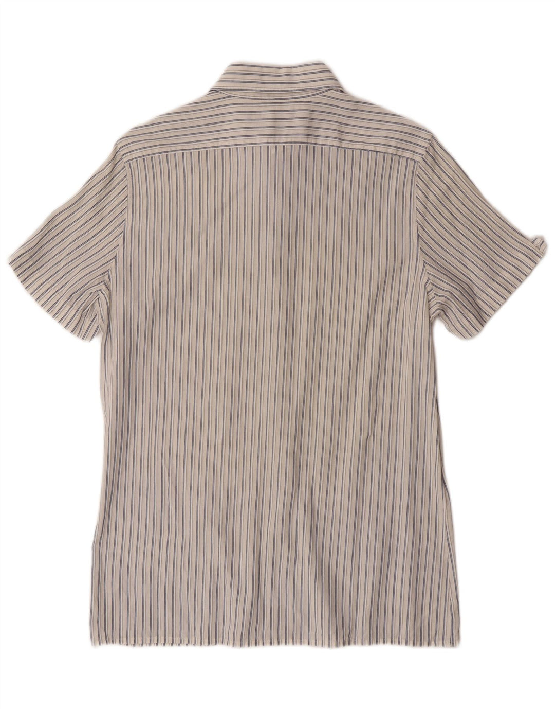 Camicia a maniche corte da uomo Sisley medio gessato bianco sporco