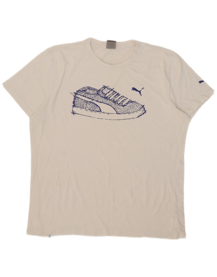 T-shirt grafica da uomo Puma Top 2XL cotone bianco