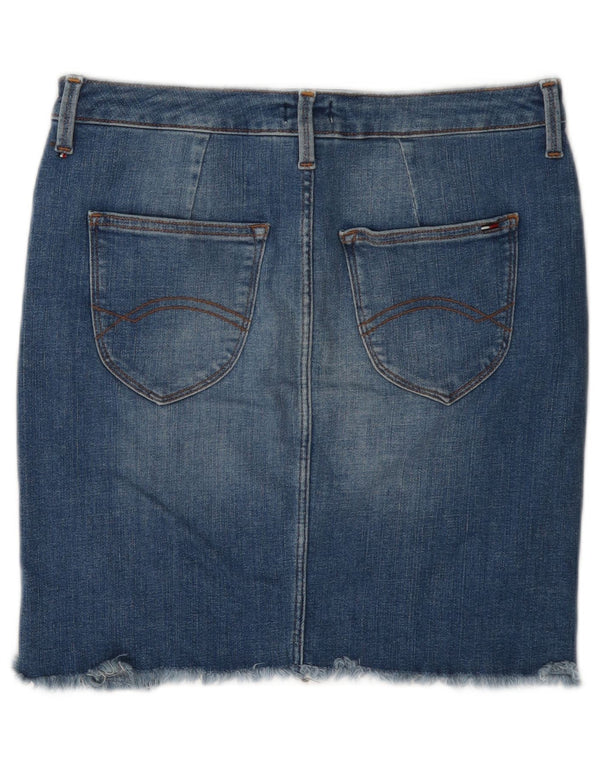 Mini gonna di jeans da donna Tommy Hilfiger media W28 cotone blu