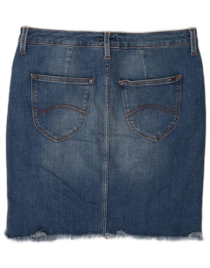 Mini gonna di jeans da donna Tommy Hilfiger media W28 cotone blu