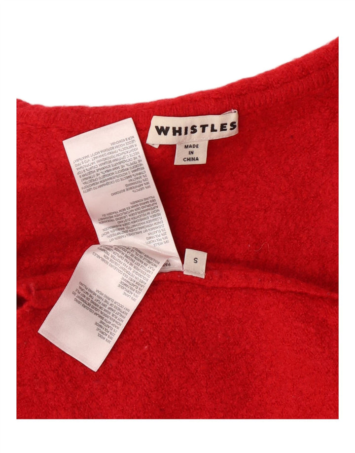 WHISTLES Maglione oversize da donna con collo alto e collo alto UK 10 Piccolo in lana rossa
