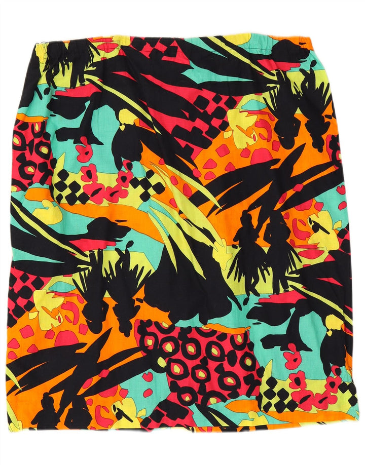 Gonna dritta grafica da donna VINTAGE W40 2XL Patchwork multicolore