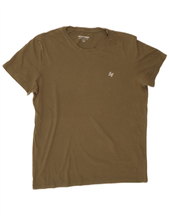 JACK & JONES T-shirt da uomo Top medio cotone kaki