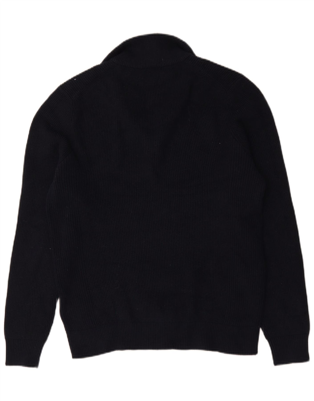 Maglione da uomo Marks & Spencer con zip e collo in cotone medio blu navy