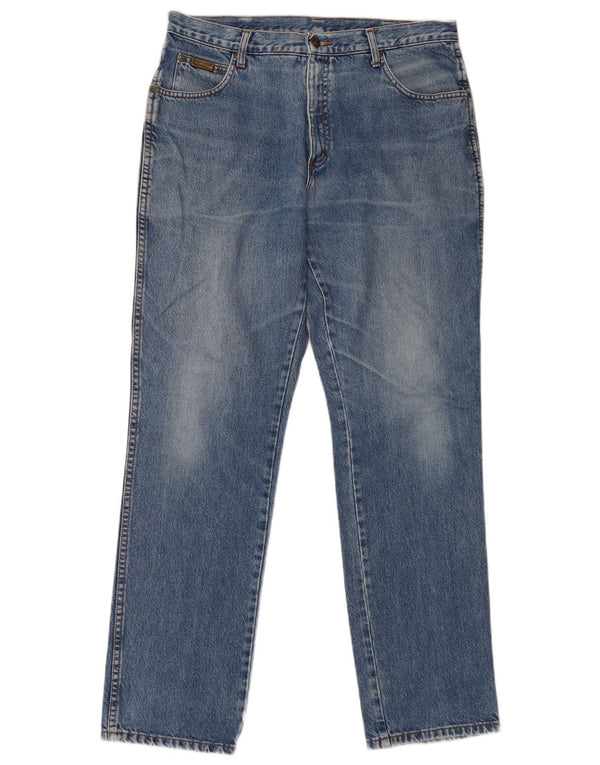 Jeans dritti Wrangler da uomo Texas invecchiati W36 L32 cotone blu