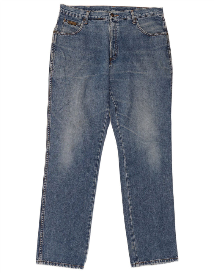 Jeans dritti Wrangler da uomo Texas invecchiati W36 L32 cotone blu