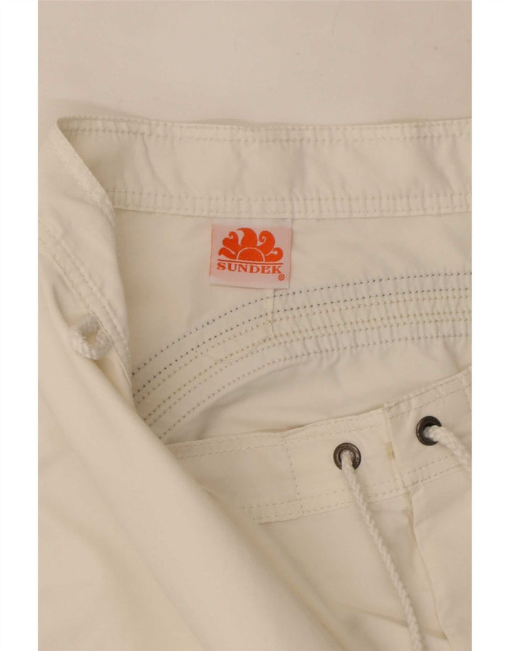 Pantaloncini da bagno da uomo Sundek grandi bianchi
