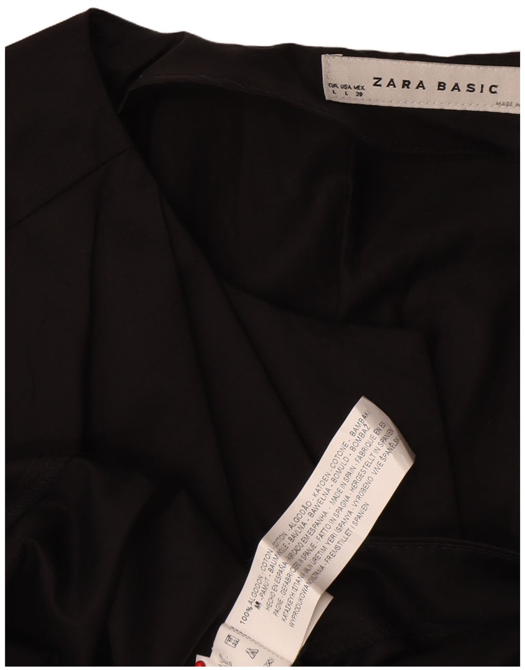 Abito tubino Zara da donna UK 14 grande cotone nero