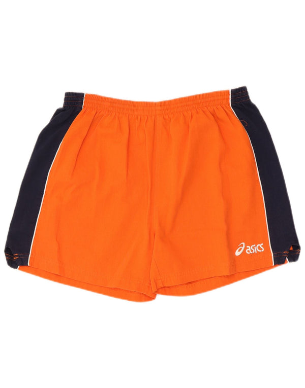 Pantaloncini sportivi da uomo Asics grandi in poliestere color block arancione