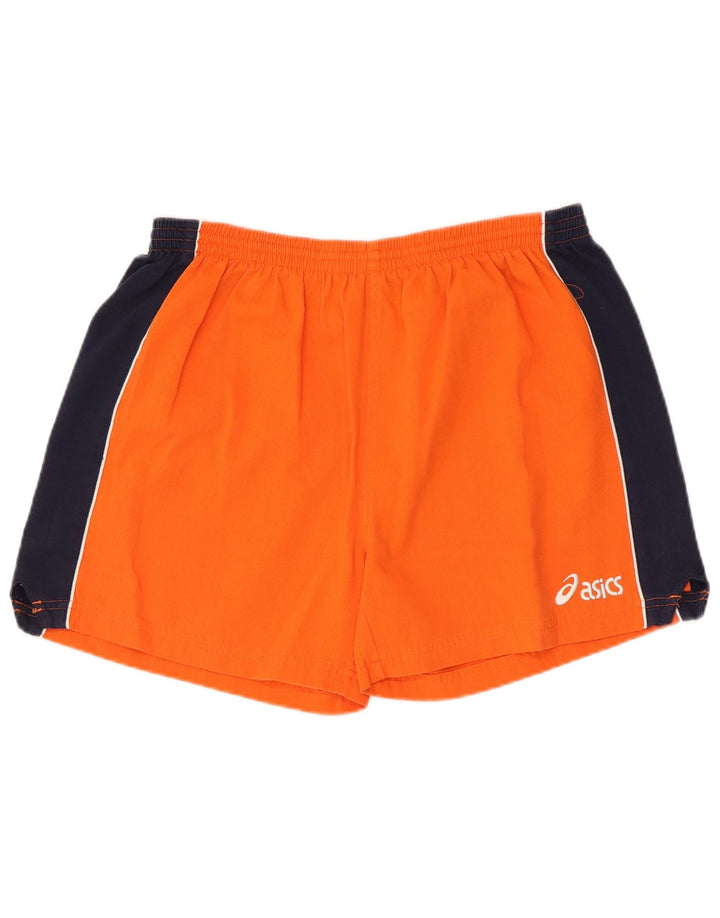 Pantaloncini sportivi da uomo Asics grandi in poliestere color block arancione
