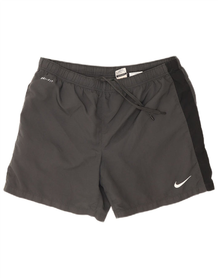 Pantaloncini sportivi Nike Dri Fit da uomo in poliestere color block grigio medio
