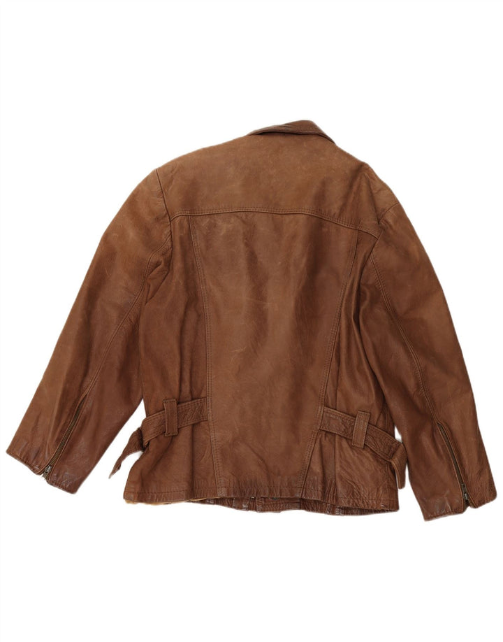 Giacca in pelle vintage da uomo UK 38 Marrone medio