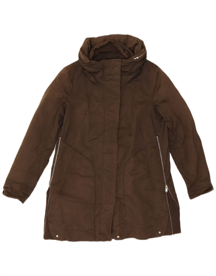 Giacca Parka con cappuccio da donna Zara UK 16 grande marrone