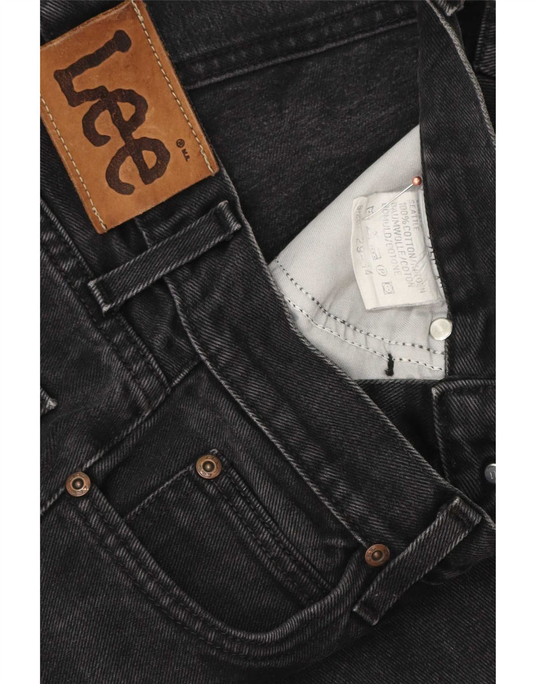 Jeans dritti da donna Lee W29 L34 cotone nero