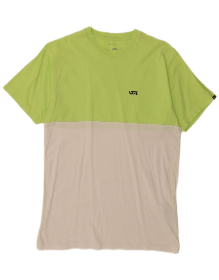 T-shirt da uomo Vans Classic Fit, top in cotone color block verde medio