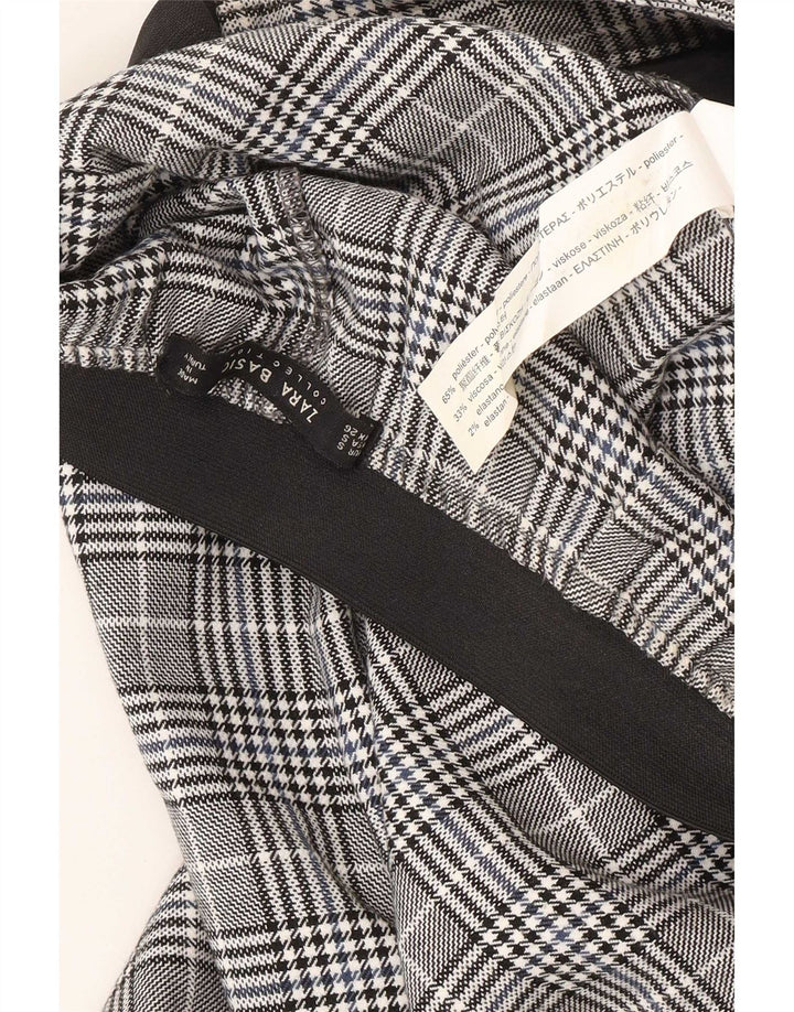 Pantaloni chino affusolati da donna Zara piccoli W27 L25 poliestere a quadri grigi