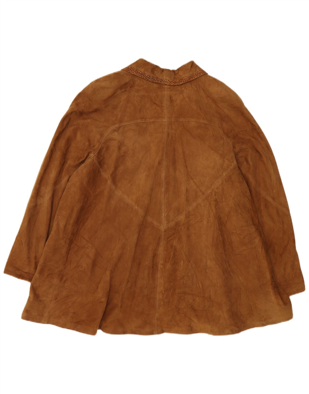 Soprabito oversize in pelle scamosciata da donna GERMAN'S EU 44 XL Marrone con stampa animalier